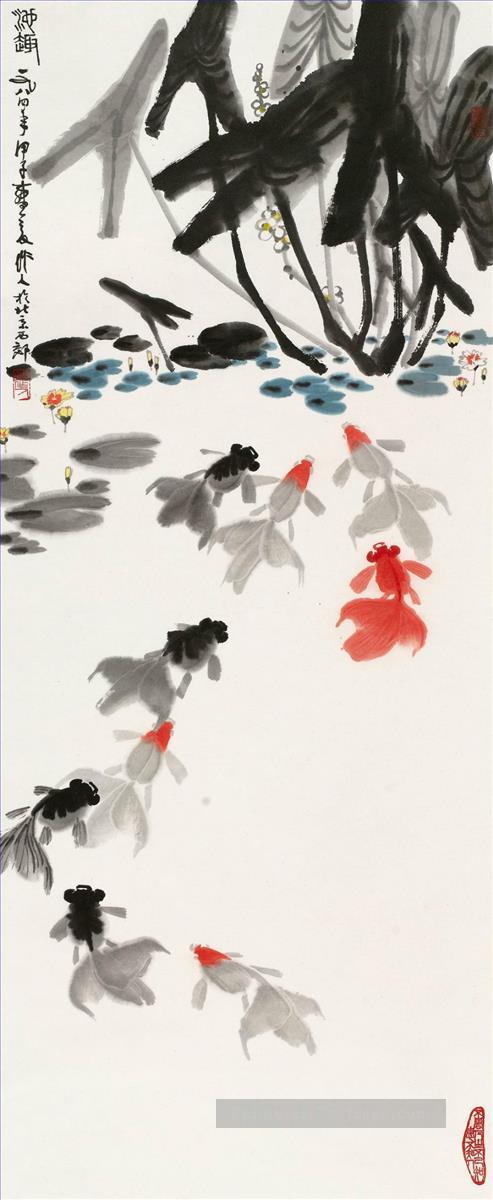 Wu zuoren bonheur de l’étang 1984 Peintures à l'huile